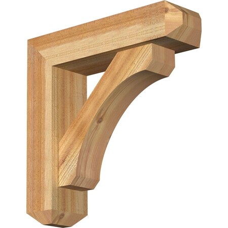 Ekena Millwork Legacy Craftsman Rough Sawn Bracket w/ Offset Brace, Western Red Cedar, 6"W x 22"D x 22"H BKT0604X22X22LEC04RWR